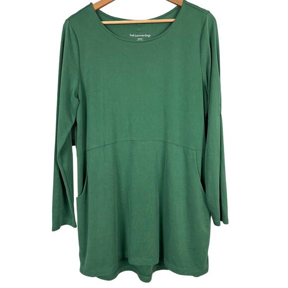 Soft Surroundings Womens M Cottagecore Prairie Peasant Button Back Tunic Top - Picture 1 of 10